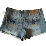 Dollhouse  The Sienna Mini Denim Shorts Gem Buttons Size 9 Grunge Y2K Vintage‎ Photo 1
