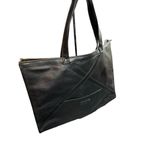 Lancome Paris Black Faux Leather Large Tote Bag With Zipper Closure Black Photo 7