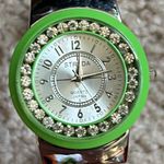 Strada women’s vintage green/silver‎ bangle bracelet watch one size extends Green Photo 2