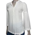 Free People  Women’s Size S Ivory Cream Easy Girl Henley Long Sleeve Top Shirt Photo 0