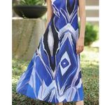 Ming Wang  Abstract Print Pleated Crinkle Dress size XSmall Photo 7