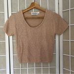 Accomplice Vintage knit crop top size medium oatmeal beige round neck Photo 2