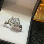 Elegant Silver plated Princess cut Women's Ring size 9 Photo 4