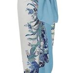 FLAX MAKER BLUE AND WHITE SARONG WRAP COVERUP Size M Photo 0