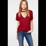 Sanctuary New.  choker cabernet linen T-shirt. NWOT Photo 7