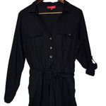 Guess  Eco Nadia Flax Romper Linen Blend Black, size Medium Photo 1