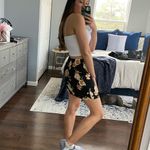 Black Floral Mini Skirt Size M Photo 4