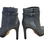 Antonio Melani Gray Leather Suede Ankle Booties Heel Boots 9M Photo 6