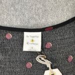 By Together Wrap Dress Women's Small Short Sleeve Bow Spotted Black V-Neck New Photo 2