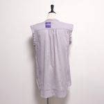 Vivienne Tam Light Gray Button Down V Neck Cuff Extended Shoulder Blouse NWT 10 Photo 5