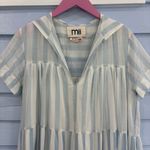 Mii Collection Anthropologie Stripe Tiered Cotton Maxi Dress Blue Size M Photo 2