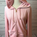 Juicy Couture  NWT Big Bling Velour Hoodie Jacket Large Sweatshirt Pink Y2K 90s Photo 0