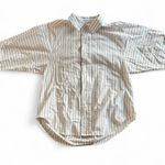 frame denim  White and Tan/Cream Striped Button Down Shirt Photo 3