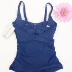 Athleta  Square Neck Bra Cup Tankini Top: Navy Dress Blue Photo 9
