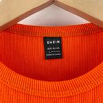 SheIn Dress Size Large Ribbed Orange Tie Waist Bodycon Fitted Beach Pool Party Photo 2