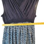 Daisy Fuentes Maxi Dress Navy Combo Floral Print V Neck Smocked Waist sz XL Boho Photo 5