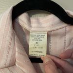 Vintage pink & white striped polyester belted shirt dress w/pearl buttons. Sz 14 Photo 5