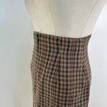 Jil Sander  Check Plaid Pencil Skirt Brown High Waisted Wool Vintage Photo 3