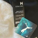 Puma ribbed Black One Piece Swimsuit logo straps, Size Medium, NWT Photo 7