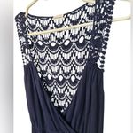 Lascana Navy Crochet Back Vneck Dress Blue Size 8 Photo 3