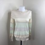 Jason Wu  Striped Merino Pastel Lightweight Pullover Sweater Wool Blend Sz M Photo 1