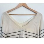 ZARA  Cream Striped V-Neck Wool Blend Sweater Lace Trim Coquette Preppy Coastal Photo 1