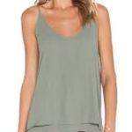 Krisa  Revolve blouse double shirt top XS NEW moss green polyester Photo 0