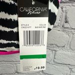 California Waves Juniors’ Printed Asymmetric Bikini Top Black Pink Lime L NWT Photo 6