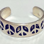 Sterling Silver  Peace Sign Adjustable Toe Ring Photo 0