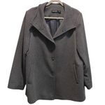 Ralph Lauren Lauren  Women's Grey Wool Blend Pea Coat XL Button Front Photo 0