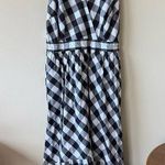 J.Crew  black and white gingham sleeveless midi dress Photo 0