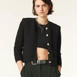 Ba&sh  Bash Gaspard Tweed Cardigan Sweater Black Size Small Photo 1