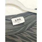 LNA Zebra Striped Short Sleeve Distressed T-Shirt Gray/Black Women's Size XS Photo 1