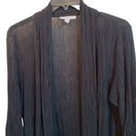 JM Collection 🖤 Ultra Lightweight Long (31”) 3/4 Ruched Sleeve Open Summer Cardigan, Plus 2X Photo 1