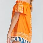 Show Me Your Mumu Show Me Your MuMu Orange White Woodstock Tassel Tunic Printed Top Size M… Photo 1