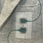 Vintage Handmade One Of A Kind Christmas Womens XXL Coat Hand Painted Wool Teddy Gray Size 2X Photo 13