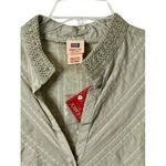 Faded Glory  Green Crochet Lace Beaded Tunic Top Blouse 1X(16W) Bohemian Casual Photo 2