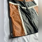 Pretty Little Thing Black Brown PU Faux Leather Panel Wide Leg Pants 0 Photo 8