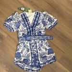 Farm Rio NWT  Off-White Shell Garden Organic Cotton Romper Photo 4