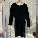 None Vintage tuxedo style black dress size 42 or about a us 6 wool Photo 4