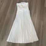 Commense Elegant Old Money Formal Solid Pleated Strapless Split Dress White M Size M Photo 3