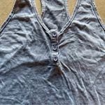Alternative / athletic marled button up racetrack tank / blue / size small Photo 5