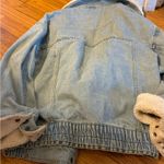 Free People Ariel Jean Jacket Medium Sherpa Lined Bomber Luxe Bohemian Fall Cozy Photo 4