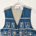 [Vintage] 90s Y2K Embroidered Floral V Photo 2