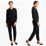 J.Crew  Drapey Oxford Crepe Jumpsuit Black Sz 12 Boilersuit Utility Chore Preppy Photo 1