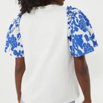 Hyacinth House x Tuckernuck Blue Floral Mollie Short Sleeve Blouse Cotton XL White Photo 10