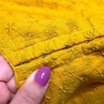 American Eagle  Mustard Yellow Cropped Eyelet Smocked Halter Bustier Top Photo 2