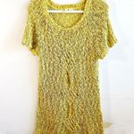 Anthropologie Tunic Moth Julliet Knit Sweater Yellow Short Sleeve Sz M GUC Photo 2
