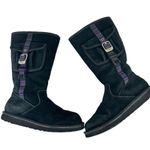 UGG  F3010G Black Suede Cargo Pocket Sheepskin Retro Tall Boots Womens Size 5 Photo 4