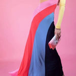 STAUD Serena One Shoulder Multi Color Long Dress Medium Photo 0